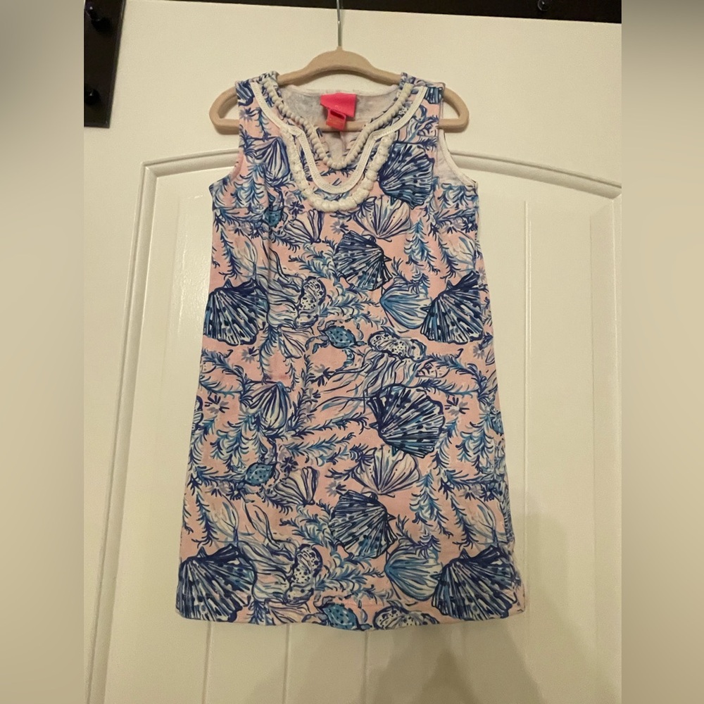 Lilly Pulitzer Pink and Blue Seashell Kids Dress